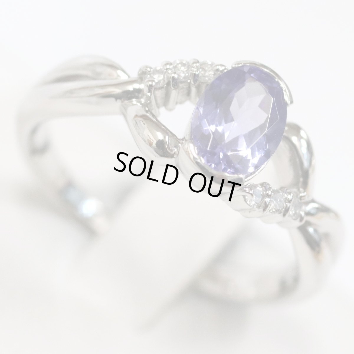 画像3: Pt900タンザナイトダイヤモンドリング D0.06 5.2g #13 (3)