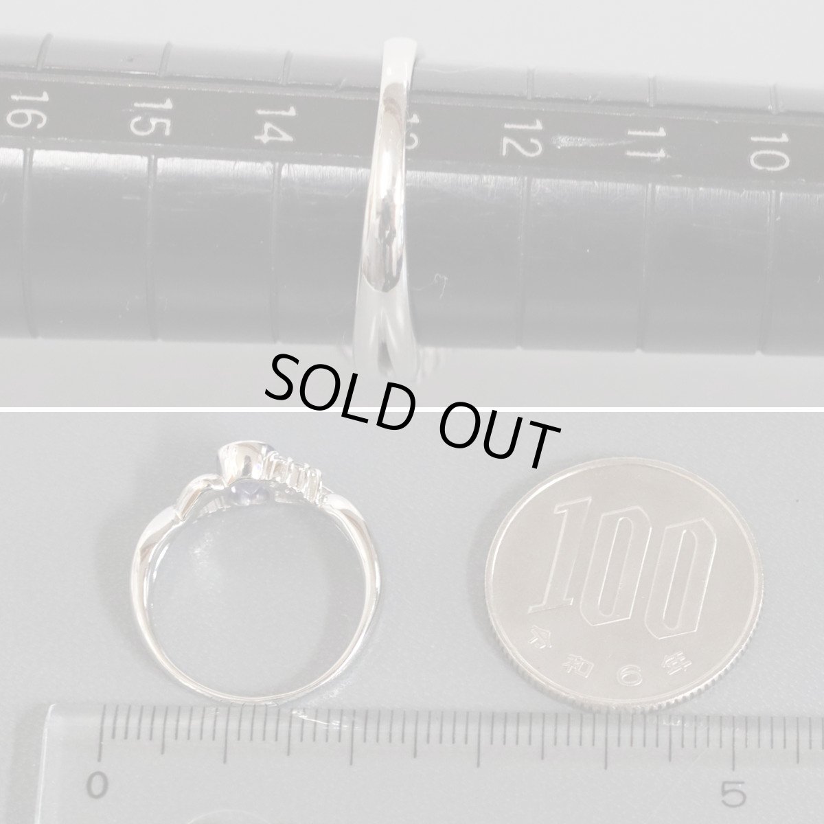 画像7: Pt900タンザナイトダイヤモンドリング D0.06 5.2g #13 (7)