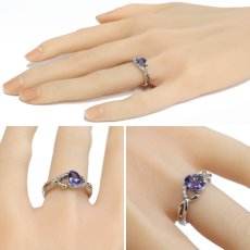 画像9: Pt900タンザナイトダイヤモンドリング D0.06 5.2g #13 (9)