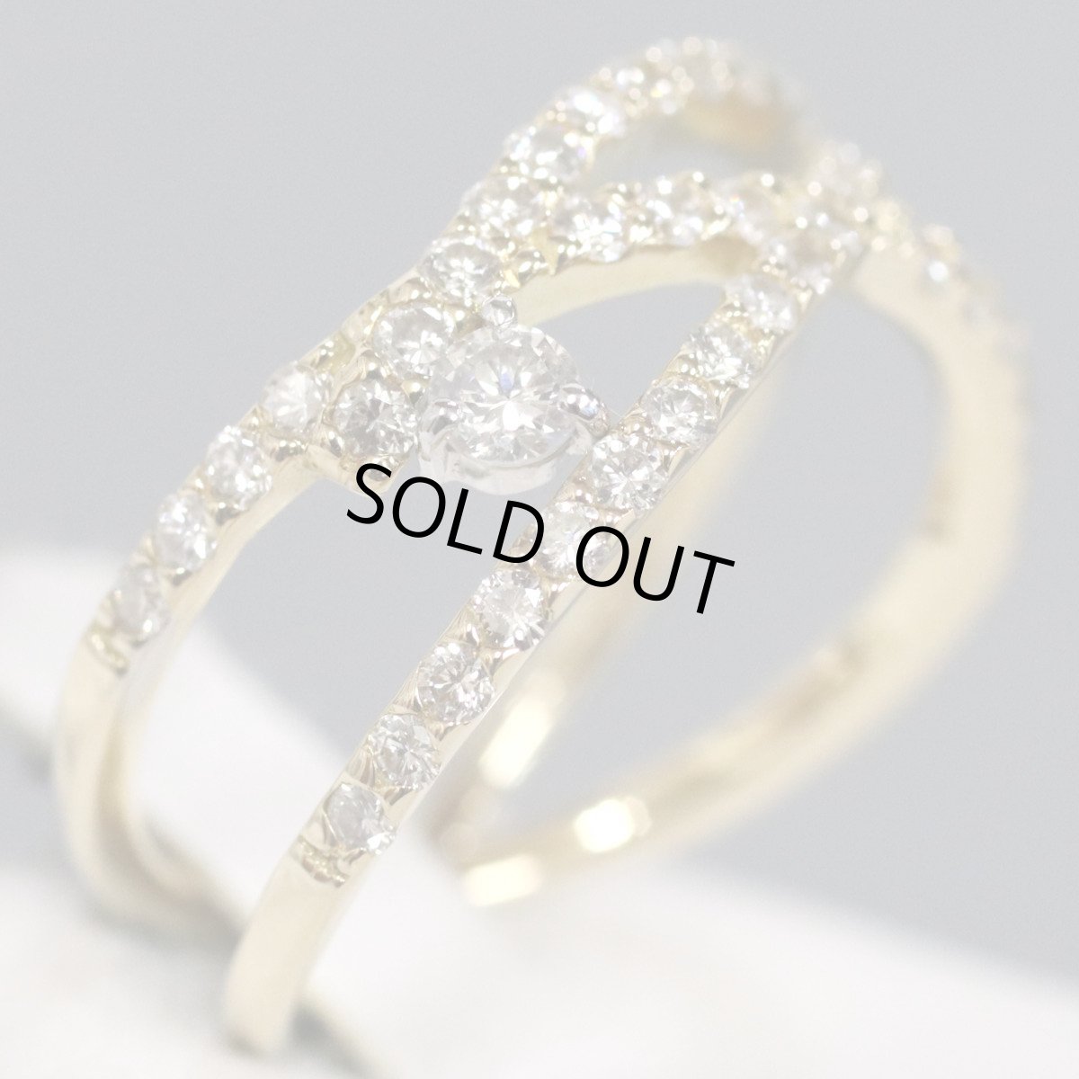 画像3: K18ダイヤモンドリング D0.58 D0.07 3.6g #13.5 (3)