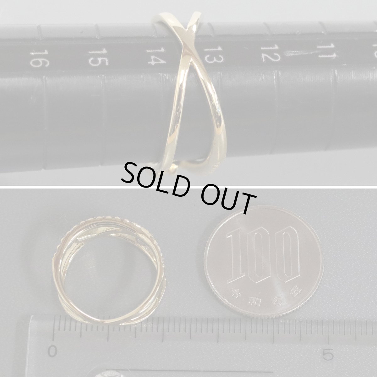 画像8: K18ダイヤモンドリング D0.58 D0.07 3.6g #13.5 (8)