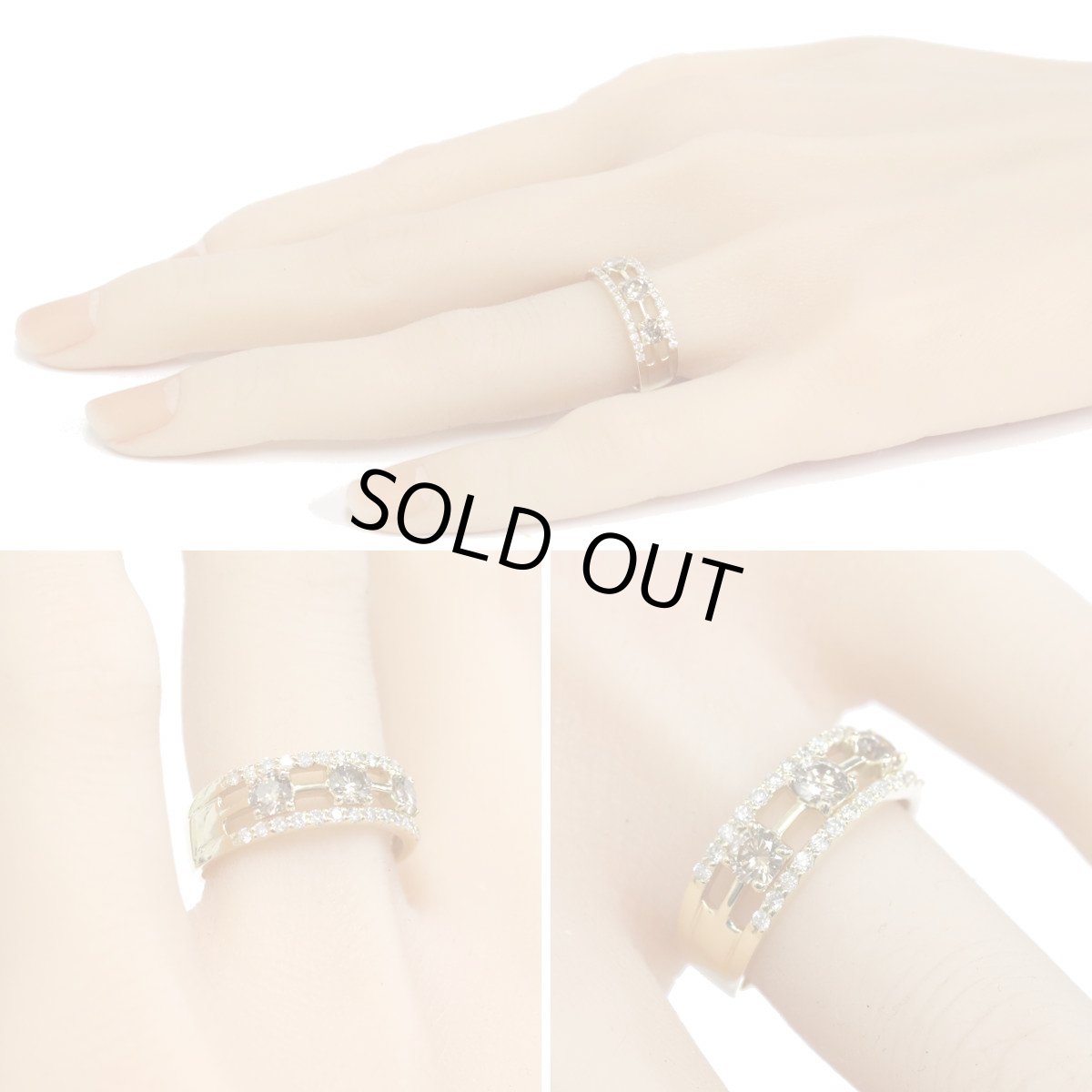 画像10: K18ダイヤモンドリング D0.60 D0.26 4.4g #13 (10)