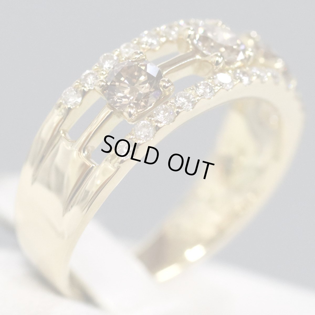 画像3: K18ダイヤモンドリング D0.60 D0.26 4.4g #13 (3)