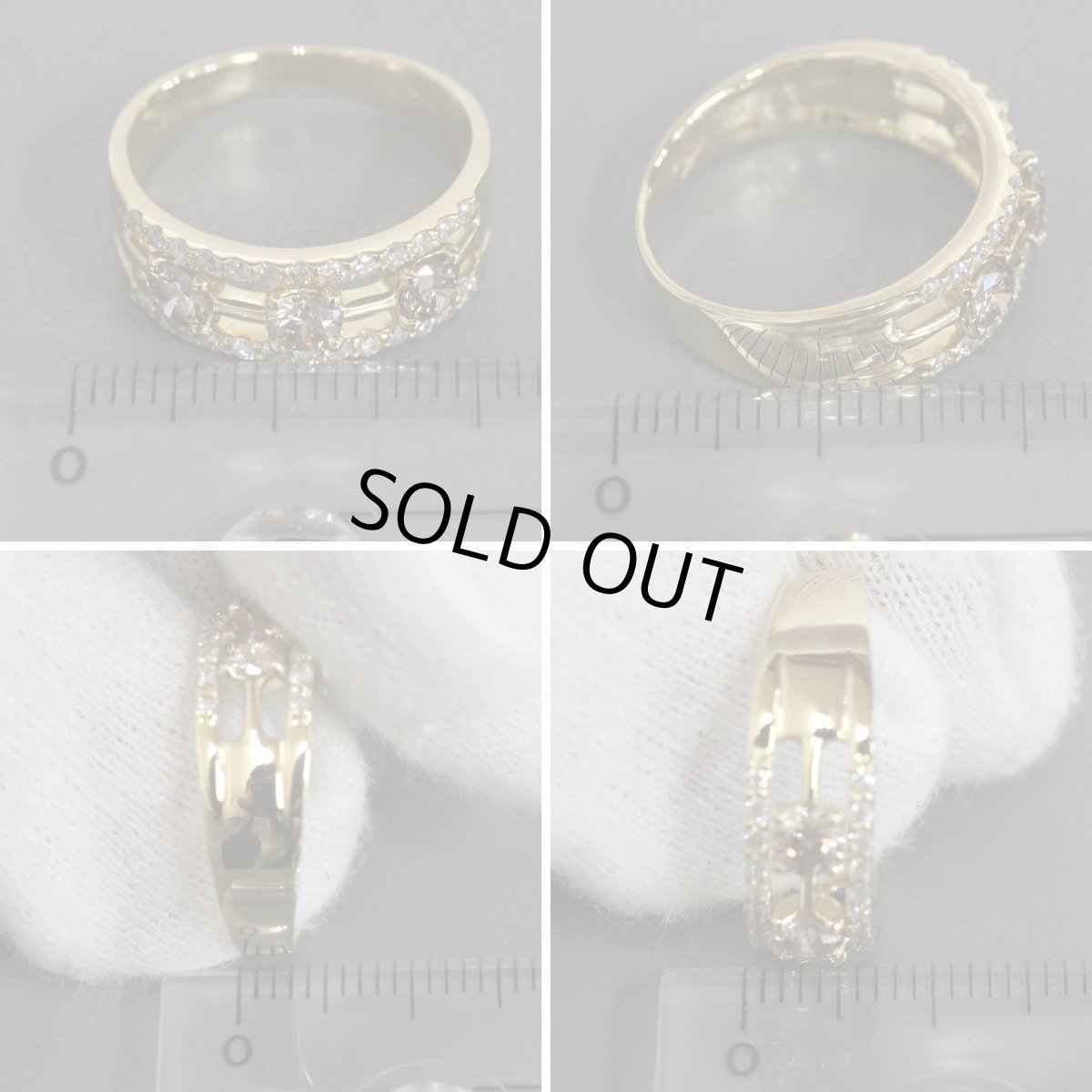 画像9: K18ダイヤモンドリング D0.60 D0.26 4.4g #13 (9)