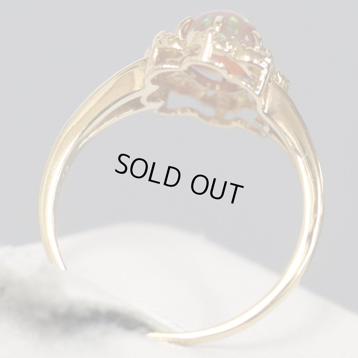 画像6: K18ファイヤーオパールダイヤモンドリング O0.87 D0.10 2.4g #12 ソーティング (6)