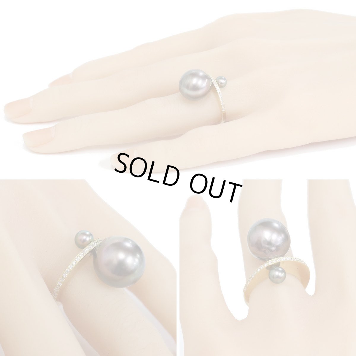 画像10: K18ブラックパールダイヤモンドリング D0.20 8.1g #10.5 (10)