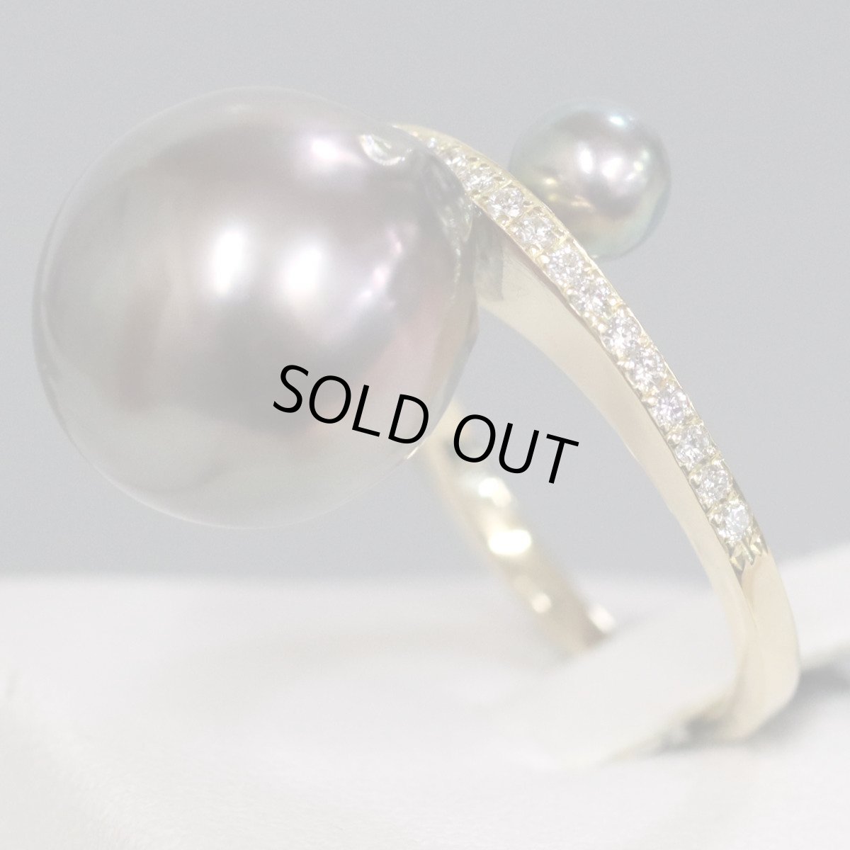 画像2: K18ブラックパールダイヤモンドリング D0.20 8.1g #10.5 (2)