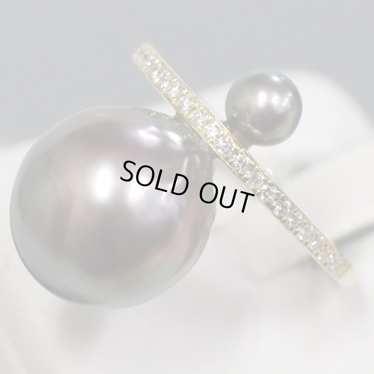 画像3: K18ブラックパールダイヤモンドリング D0.20 8.1g #10.5 (3)