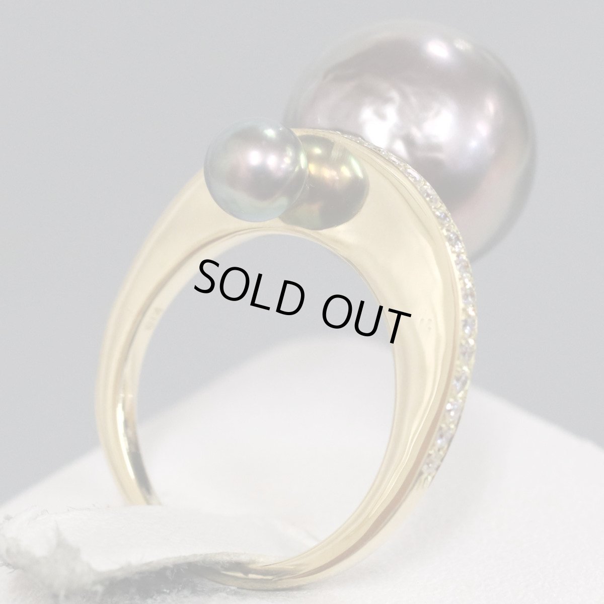 画像4: K18ブラックパールダイヤモンドリング D0.20 8.1g #10.5 (4)