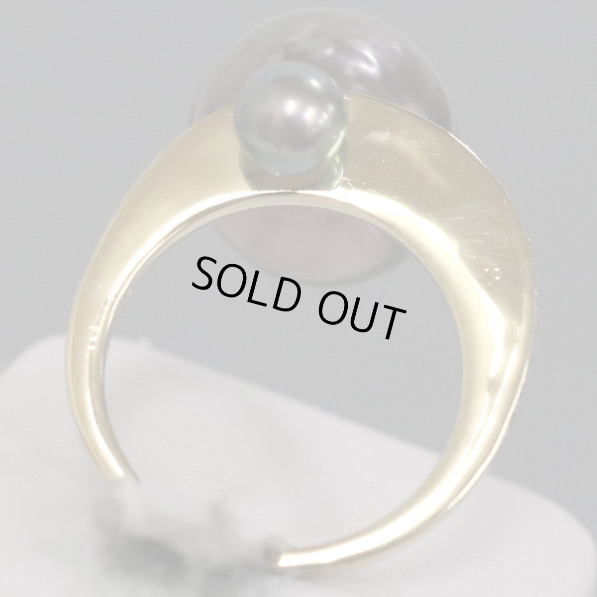 画像6: K18ブラックパールダイヤモンドリング D0.20 8.1g #10.5 (6)