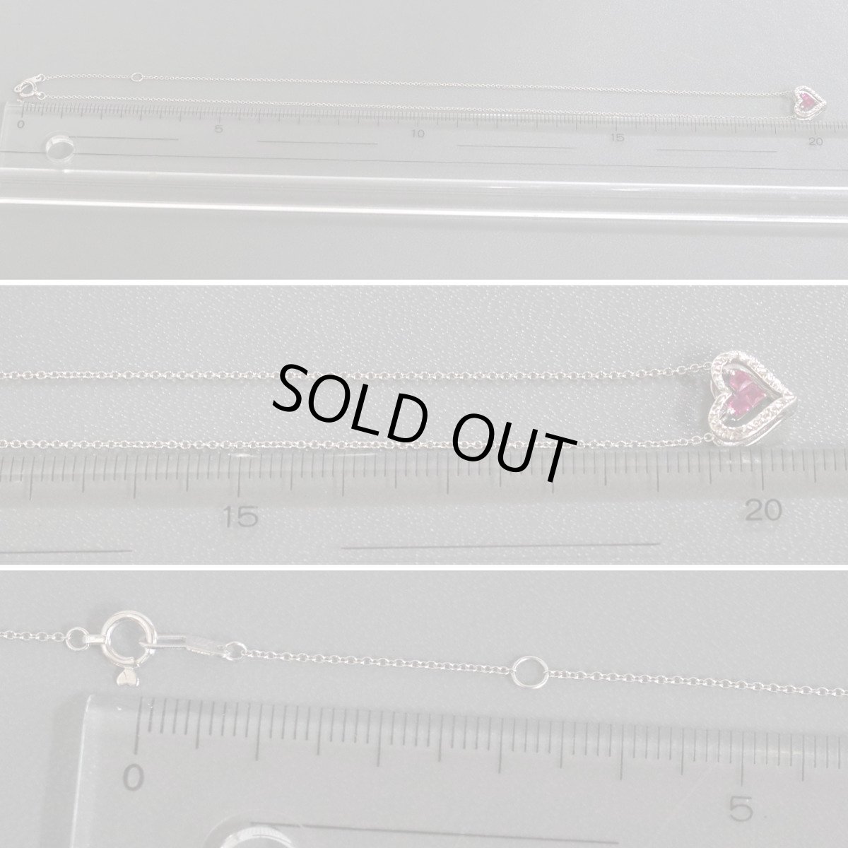 画像8: スタージュエリー ミステリアスハート K18WGルビーネックレス R0.13 1.9g 40cm 2way (8)