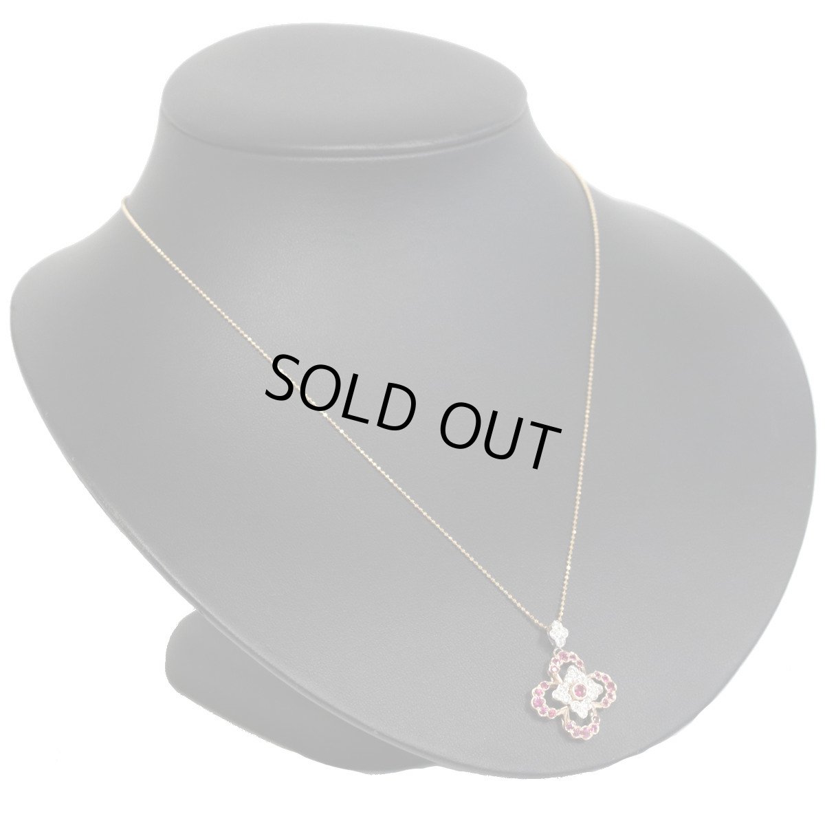 画像6: K18/K18WGルビーダイヤモンドペンダント R0.72 D0.32 4.9g AJ付46cm (6)