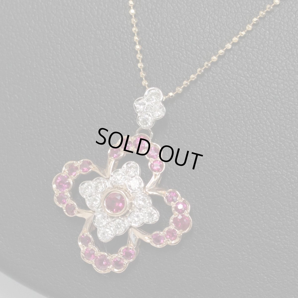 画像7: K18/K18WGルビーダイヤモンドペンダント R0.72 D0.32 4.9g AJ付46cm (7)