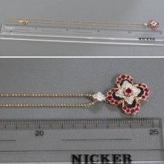 画像9: K18/K18WGルビーダイヤモンドペンダント R0.72 D0.32 4.9g AJ付46cm (9)