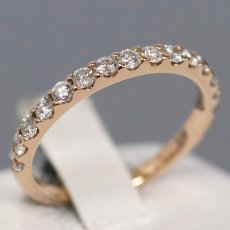 画像1: 750PGダイヤモンドリング ハーフエタニティリング D0.50 1.6g #8 (1)