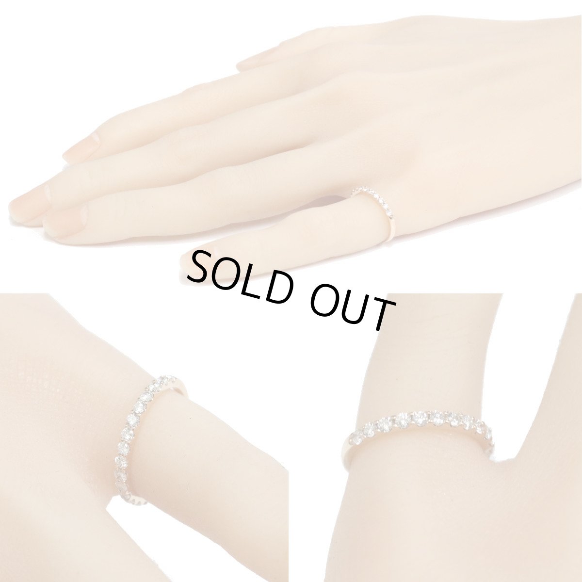 画像10: 750PGダイヤモンドリング ハーフエタニティリング D0.50 1.6g #8 (10)