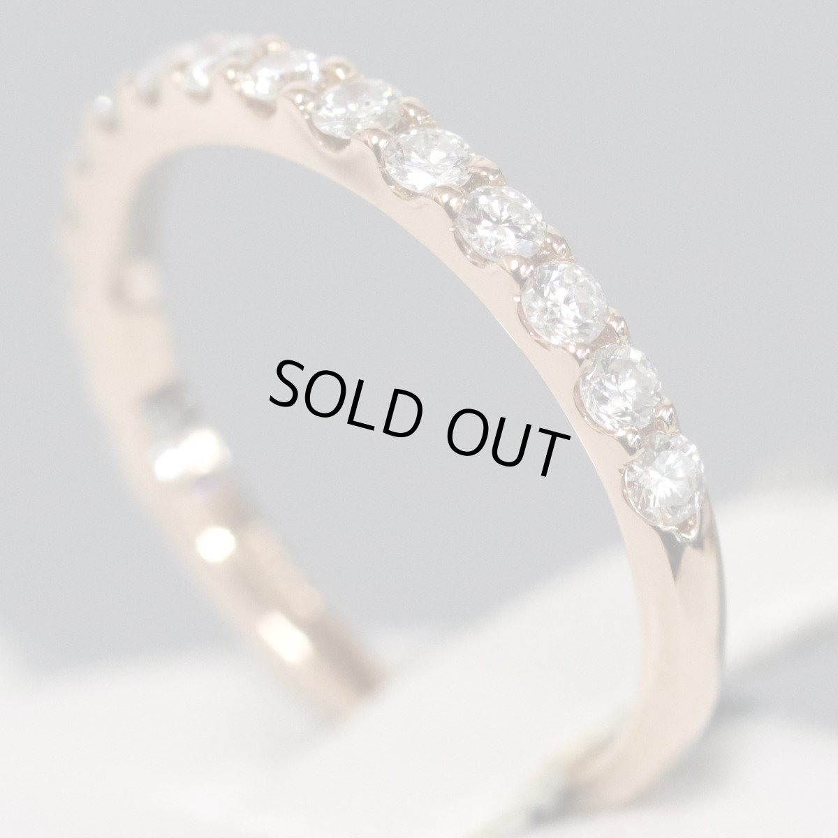 画像3: 750PGダイヤモンドリング ハーフエタニティリング D0.50 1.6g #8 (3)