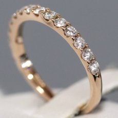 画像3: 750PGダイヤモンドリング ハーフエタニティリング D0.50 1.6g #8 (3)