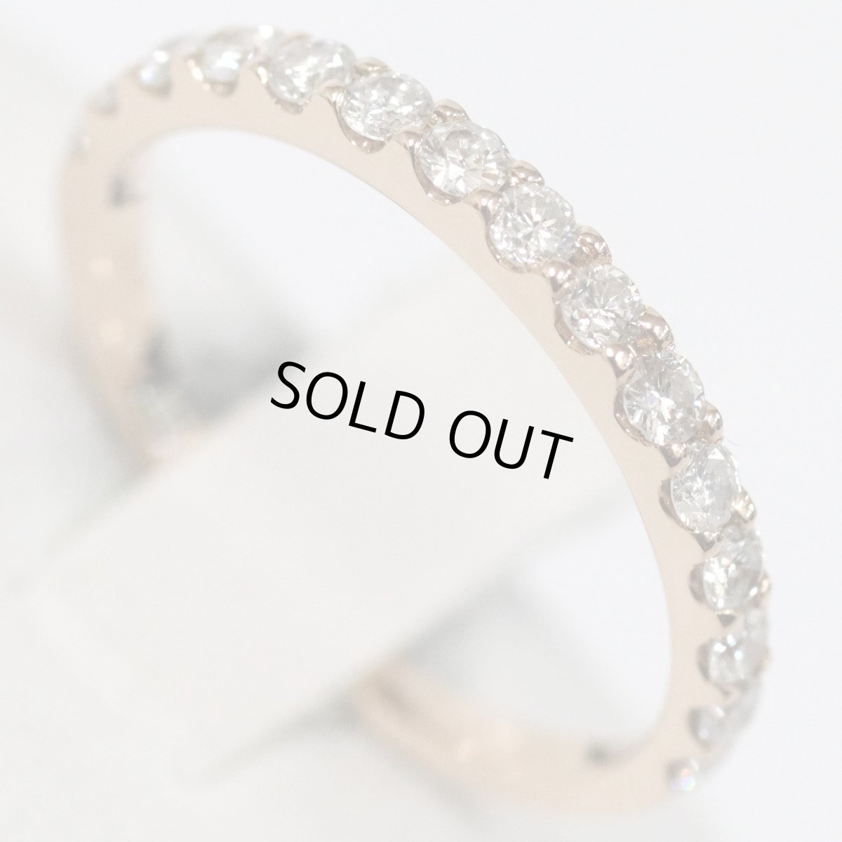 画像4: 750PGダイヤモンドリング ハーフエタニティリング D0.50 1.6g #8 (4)