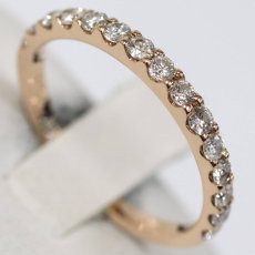 画像4: 750PGダイヤモンドリング ハーフエタニティリング D0.50 1.6g #8 (4)