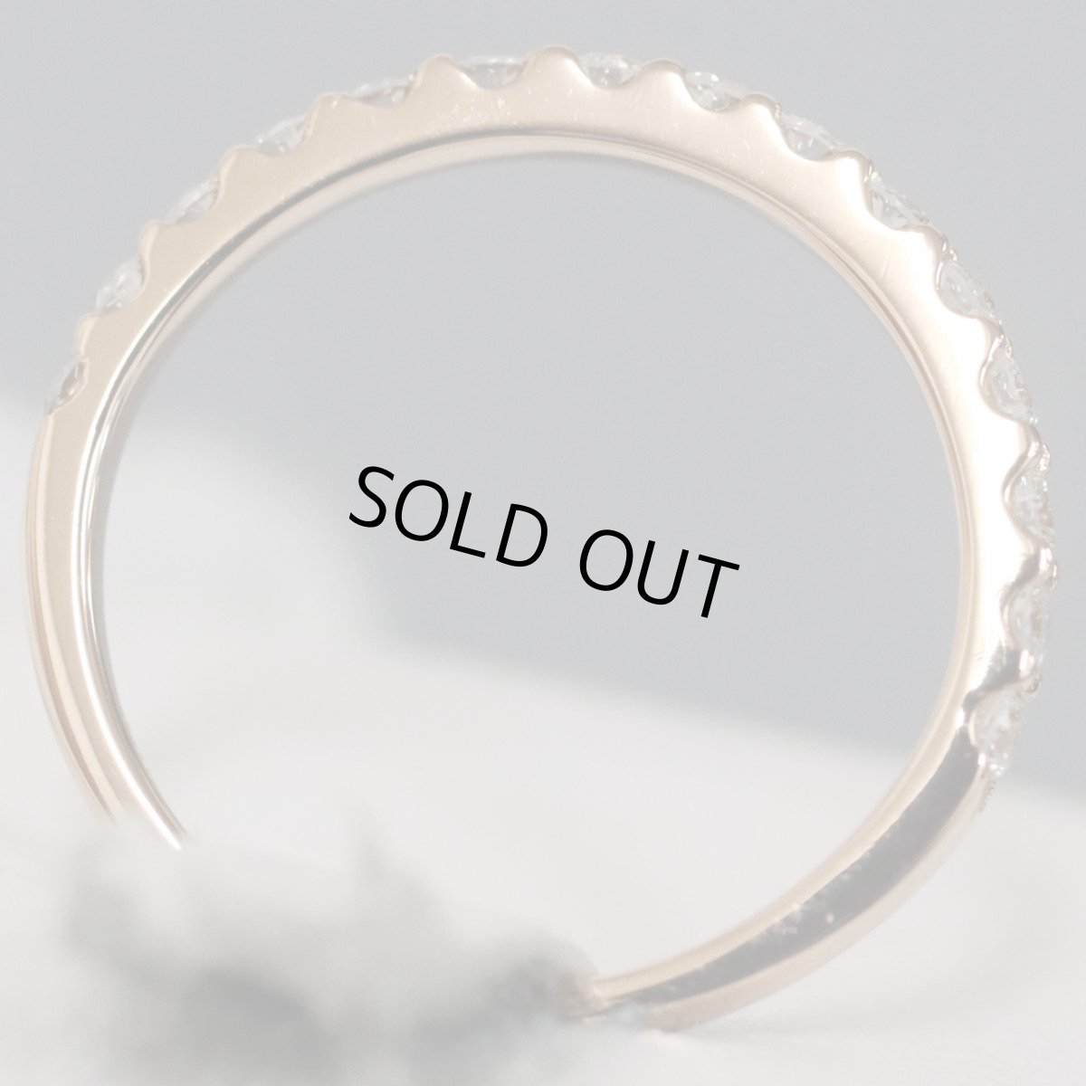 画像5: 750PGダイヤモンドリング ハーフエタニティリング D0.50 1.6g #8 (5)