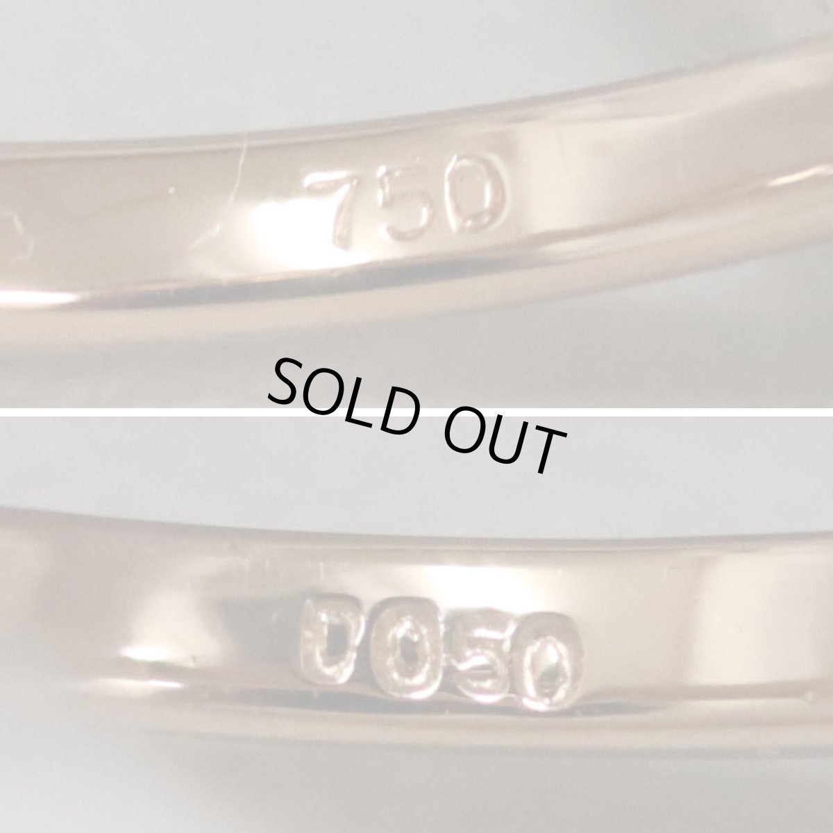 画像7: 750PGダイヤモンドリング ハーフエタニティリング D0.50 1.6g #8 (7)