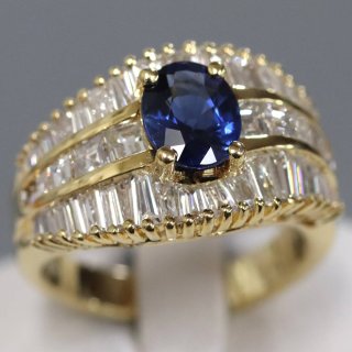 サファイア ダイヤモンド リング 11号 美品 リング Pt900 約11号 サファイア4.99ct ダイヤ0.33ct の買取実績