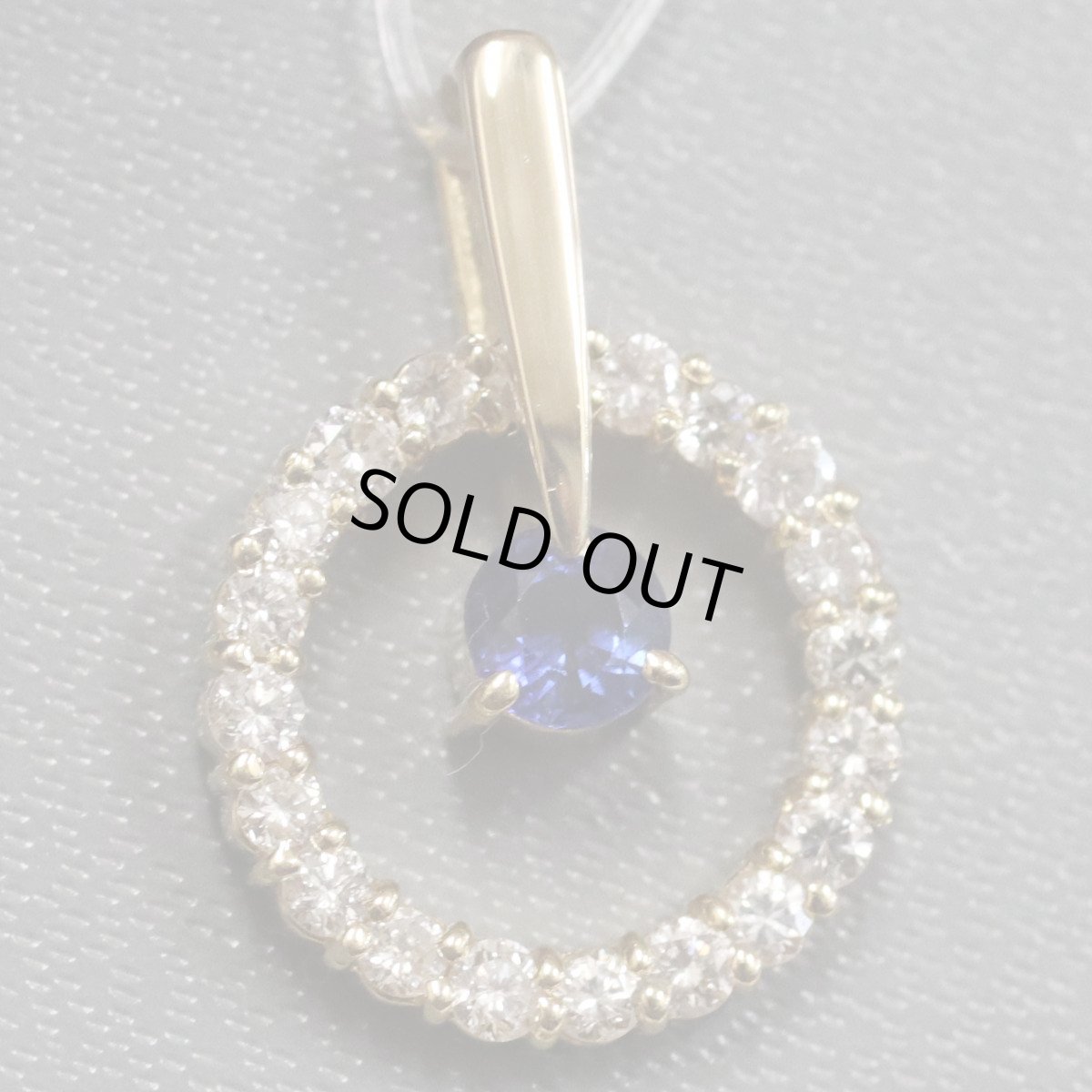 画像1: K18ダイヤモンドサファイアペンダントトップ D0.43 S0.27 1.8g (1)