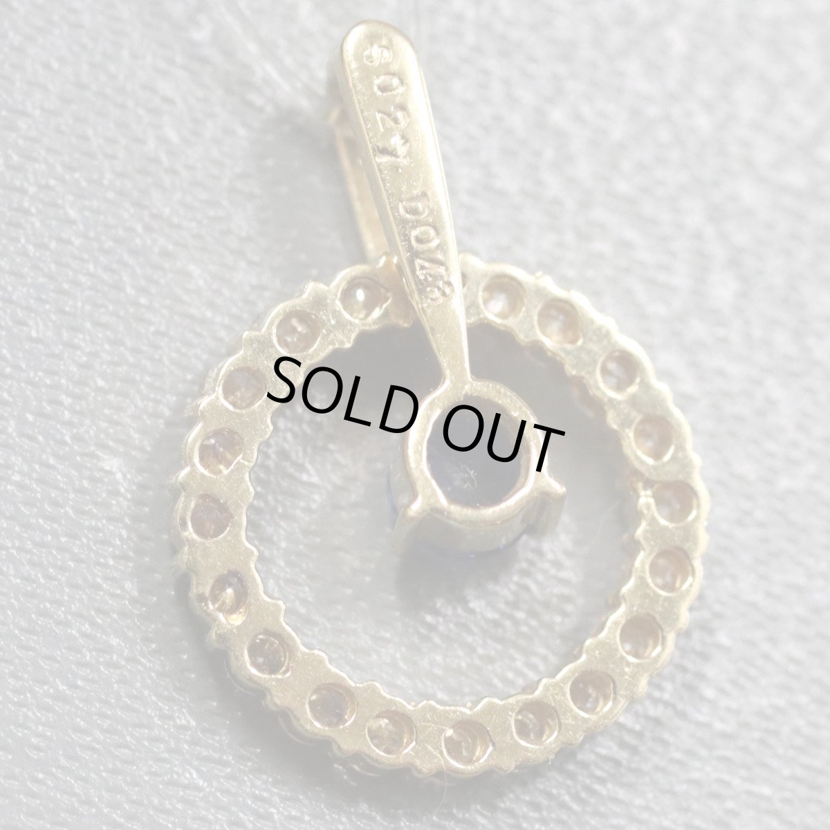 画像4: K18ダイヤモンドサファイアペンダントトップ D0.43 S0.27 1.8g (4)