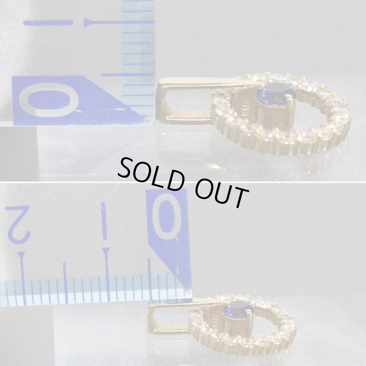 画像6: K18ダイヤモンドサファイアペンダントトップ D0.43 S0.27 1.8g (6)