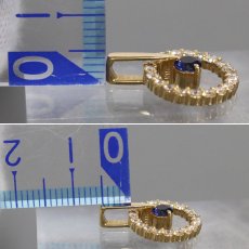 画像6: K18ダイヤモンドサファイアペンダントトップ D0.43 S0.27 1.8g (6)