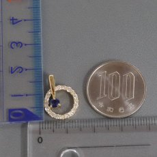 画像9: K18ダイヤモンドサファイアペンダントトップ D0.43 S0.27 1.8g (9)