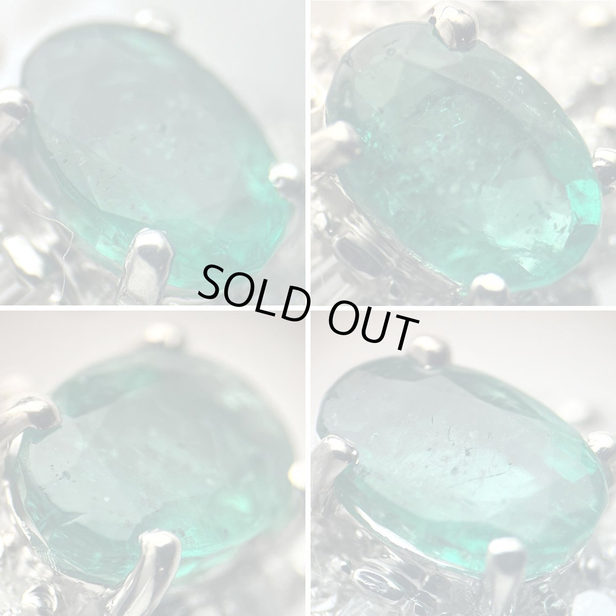 画像5: Pt900エメラルドダイヤモンドリング E0.46 4.8g #11.5 プラチナ 5月誕生石 4月誕生石 (5)