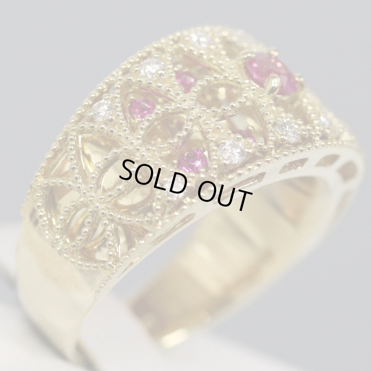 画像3: K18ルビーダイヤモンドリング R0.47 D0.16 9.0g #12 (3)