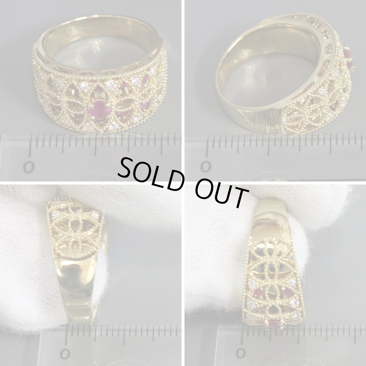 画像9: K18ルビーダイヤモンドリング R0.47 D0.16 9.0g #12 (9)