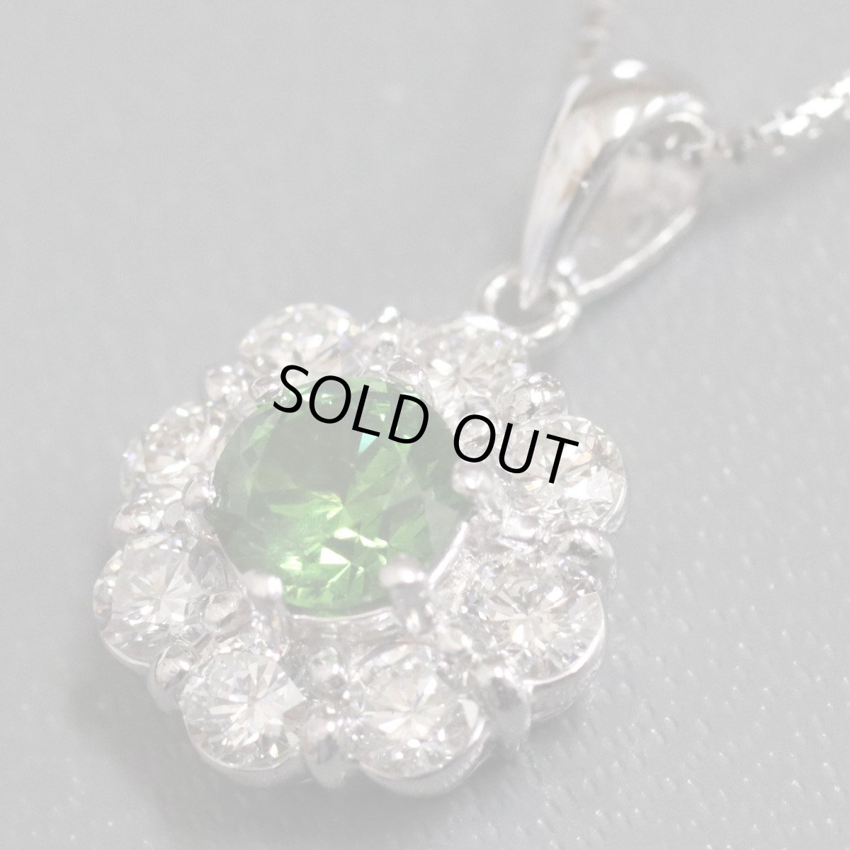 画像3: Pt900/Pt850デマントイドガーネットダイヤモンドペンダント DG0.64 D0.66 5.2g 40cm 鑑別書 (3)