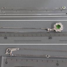 画像8: Pt900/Pt850デマントイドガーネットダイヤモンドペンダント DG0.64 D0.66 5.2g 40cm 鑑別書 (8)