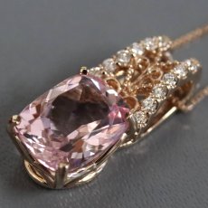 画像2: K18PGモルガナイトダイヤモンドペンダント M2.97 D0.12 4.2g AJ付44cm (2)
