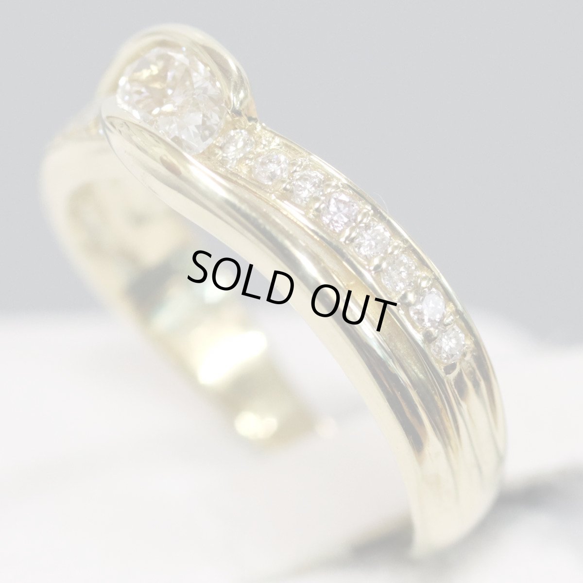 画像2: K18ダイヤモンドリング D0.25 D0.15 3.5g #10 (2)