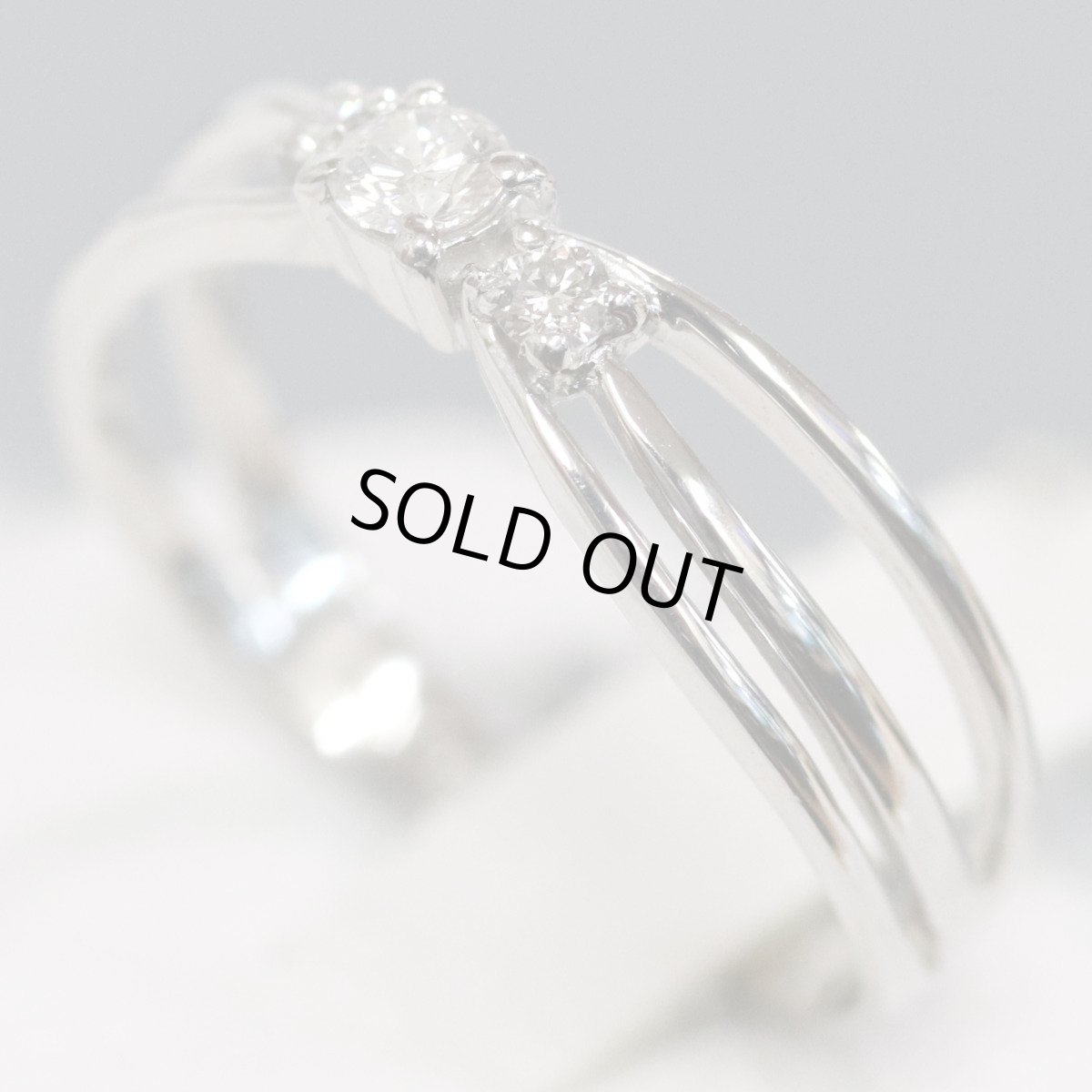 画像2: Pt900ダイヤモンドリング D0.10 2.4g #10 (2)