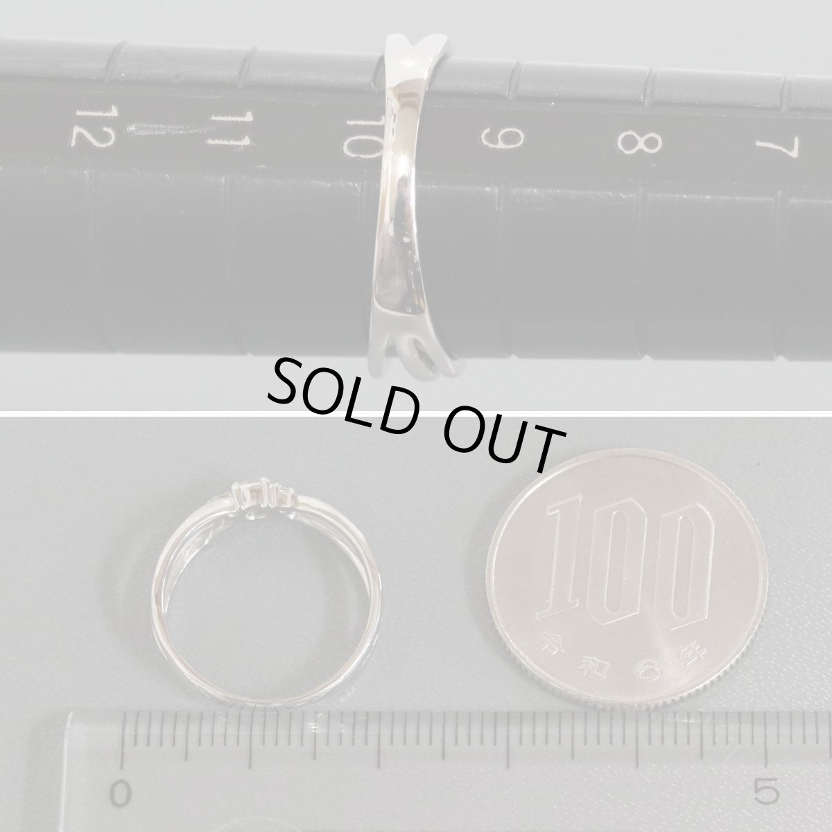 画像7: Pt900ダイヤモンドリング D0.10 2.4g #10 (7)