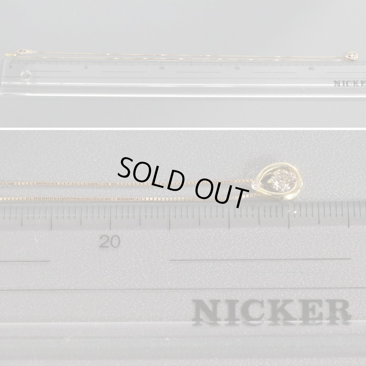 画像9: K18ダイヤモンドペンダント D0.26 D0.02 2.3g AJ付45cm (9)