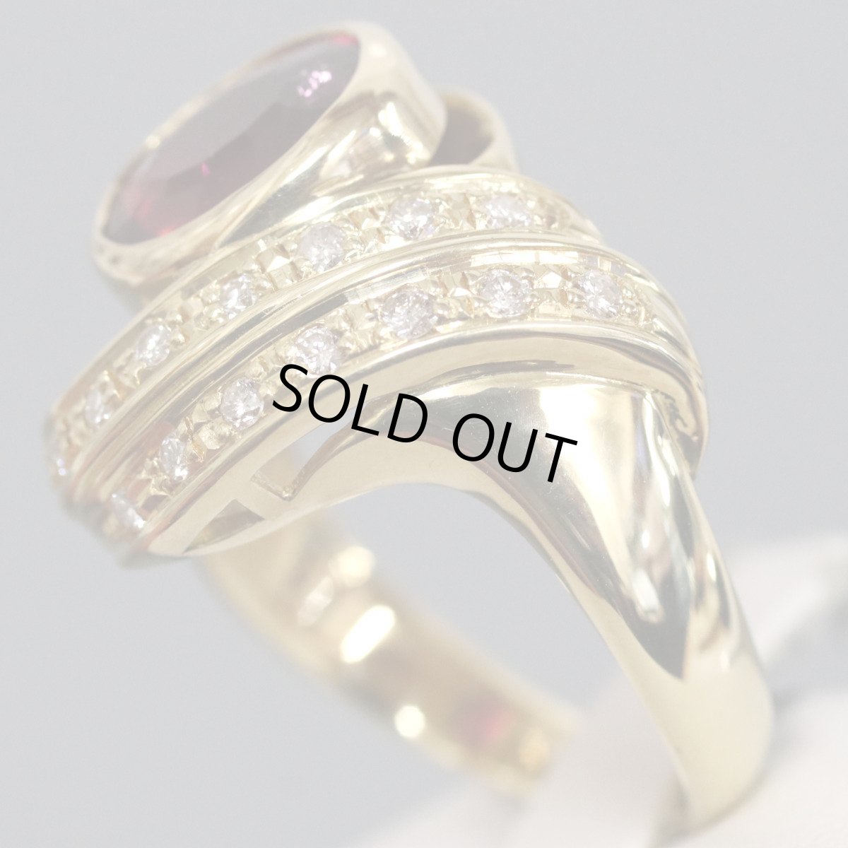 画像2: K18レッドトルマリンダイヤモンドリング T2.76 D0.22 10.2g #16 鑑別書 (2)