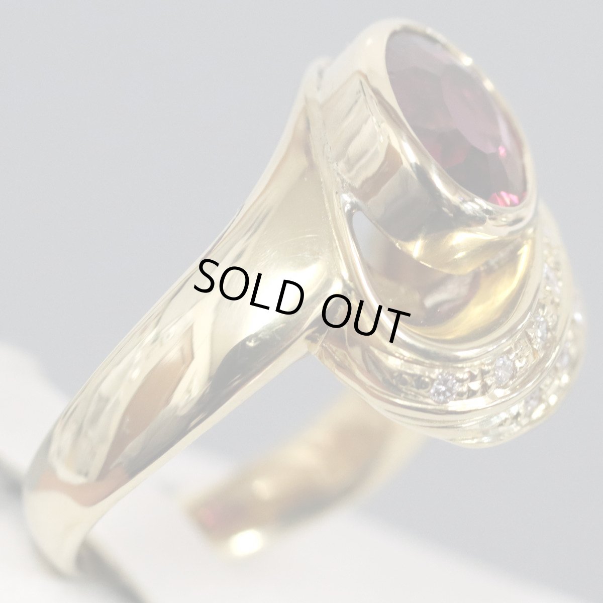 画像3: K18レッドトルマリンダイヤモンドリング T2.76 D0.22 10.2g #16 鑑別書 (3)