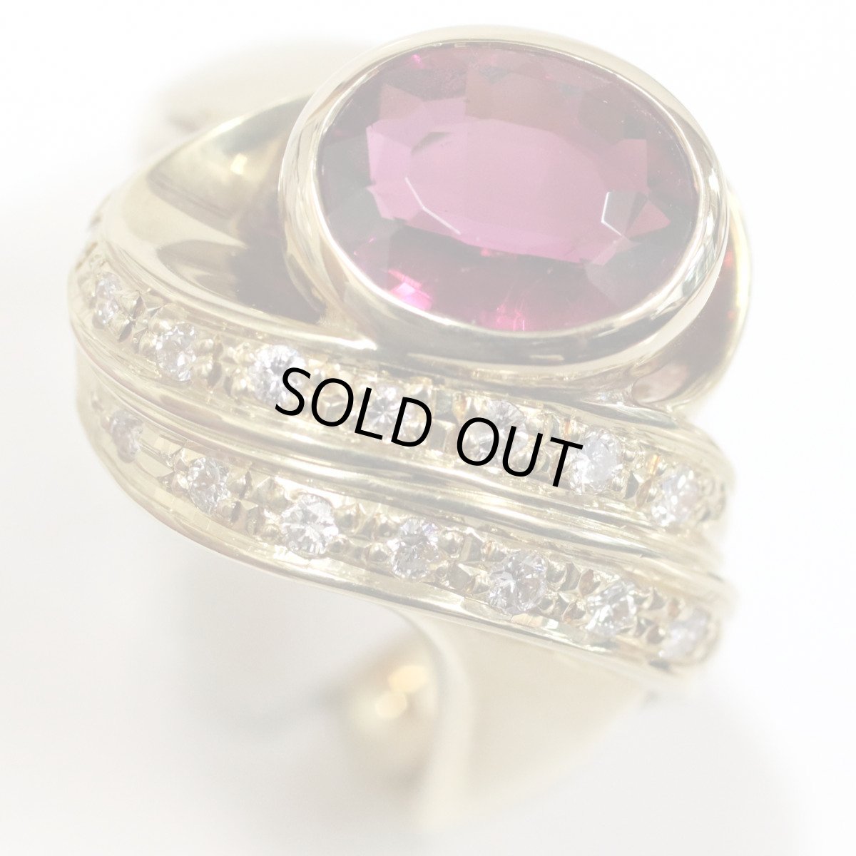 画像4: K18レッドトルマリンダイヤモンドリング T2.76 D0.22 10.2g #16 鑑別書 (4)