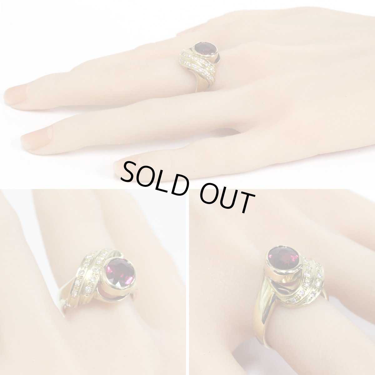 画像9: K18レッドトルマリンダイヤモンドリング T2.76 D0.22 10.2g #16 鑑別書 (9)