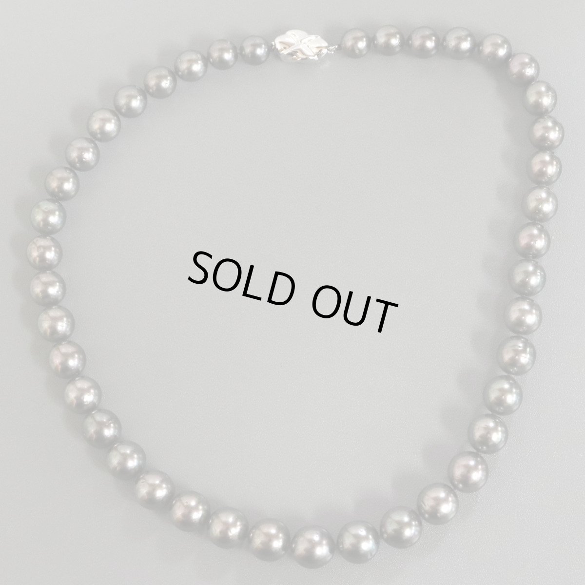 画像2: ブラックパールネックレス シルバー金具 9-12.0mm 44cm 鑑別書 (2)