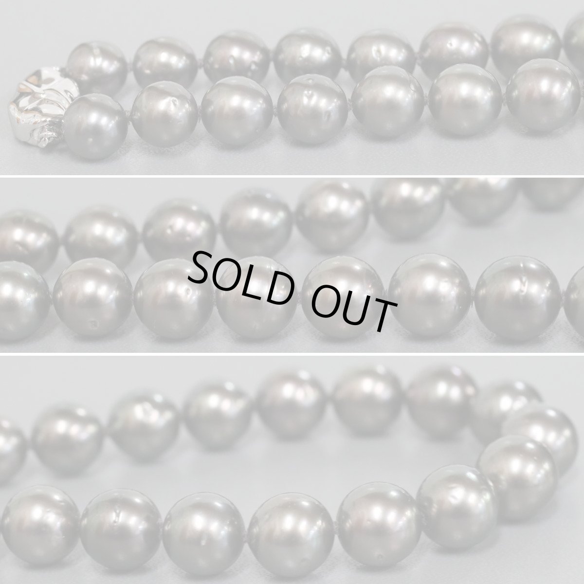 画像4: ブラックパールネックレス シルバー金具 9-12.0mm 44cm 鑑別書 (4)