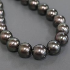 画像6: ブラックパールネックレス シルバー金具 9-12.0mm 44cm 鑑別書 (6)