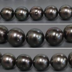 画像7: ブラックパールネックレス シルバー金具 9-12.0mm 44cm 鑑別書 (7)